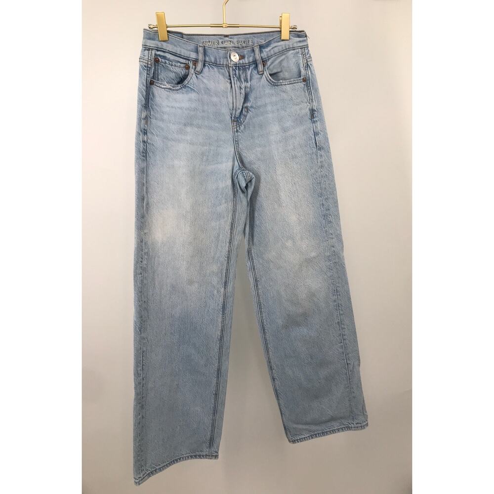 American Eagle Outfitters 90s Wide Leg Jeans Size 4 Light Wash